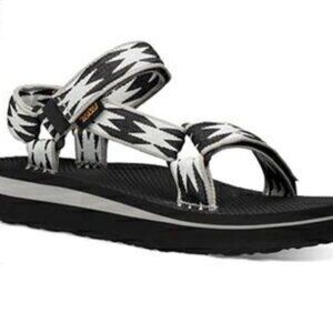 Women's Black & White Teva Midform Universal Sandals Size 6